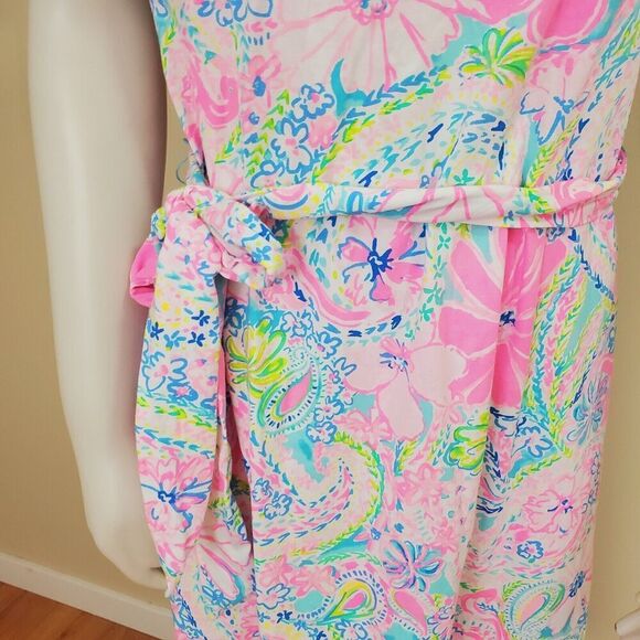 Lilly Pulitzer Mabry Midi Dress Small Halter Multi Flock Full of Fun Lightweight - Picture 5 of 13